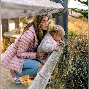 Moncler Raie Tie Waist Hooded Down Jacket size 3 (fits like 6-8 US) dusty pink.